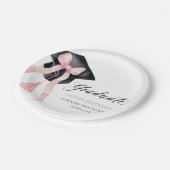 ピンクボウモダンコケット卒業キャップ卒業 ペーパープレート (アングル)