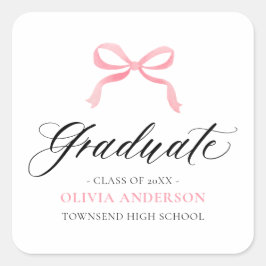 ピンクボウモダンコケット卒業生 スクエアシール