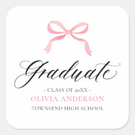 ピンクボウモダンコケット卒業生 スクエアシール