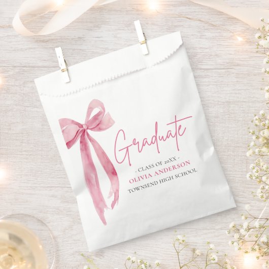 ピンクボウモダンコケット卒業生 フェイバーバッグ (クリップ留めされた状態)