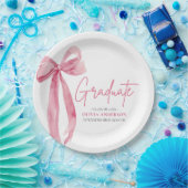 ピンクボウモダンコケット卒業生 ペーパープレート (パーティー)
