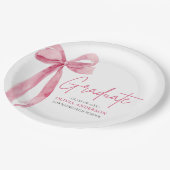 ピンクボウモダンコケット卒業生 ペーパープレート (アングル)