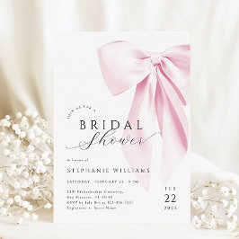 ピンクボウモダンブライダルシャワー招待 招待状