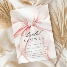ピンクボウモダンブライダルシャワー招待