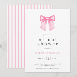 ピンクボウモダンブライダルシャワー招待 招待状