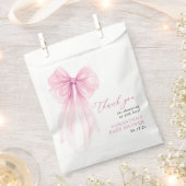 ピンクボウモダンベイビーシャワーありがとう フェイバーバッグ (クリップ留めされた状態)