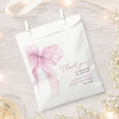ピンクボウモダンベイビーシャワーありがとう フェイバーバッグ (クリップ留めされた状態)
