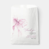 ピンクボウモダンベイビーシャワーありがとう フェイバーバッグ (正面)