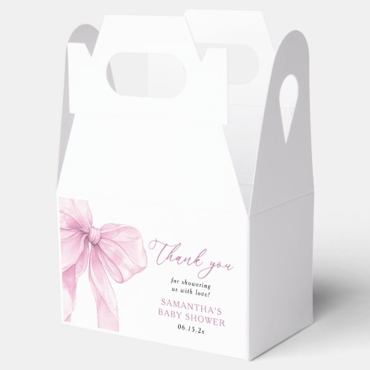ピンクボウモダンベイビーシャワーありがとう フェイバーボックス (オープン)