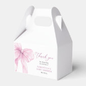 ピンクボウモダンベイビーシャワーありがとう フェイバーボックス (正面サイド)