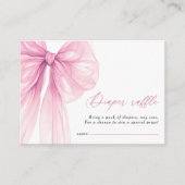 ピンクボウモダンベイビーシャワーおむつラッフル エンクロージャーカード (正面)