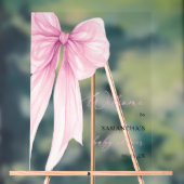 ピンクボウモダンベイビーシャワーへようこそ アクリルサイン (ニュートラル)