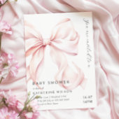 ピンクボウモダンベイビーシャワー 招待状