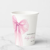 ピンクボウモダンベイビーシャワー 紙コップ (正面)