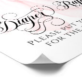 ピンクボウモダンベビーシャワーおむつラッフル ポスター (角)