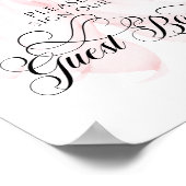 ピンクボウモダンベビーシャワーゲストブック ポスター (角)