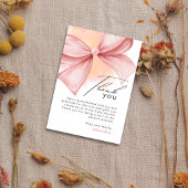 ピンクボウモダンベビーシャワーサンキューカード 招待状