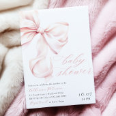 ピンクボウモダンベビーシャワー招待状 招待状