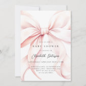 ピンクボウモダンベビーシャワー招待状 招待状 (正面)