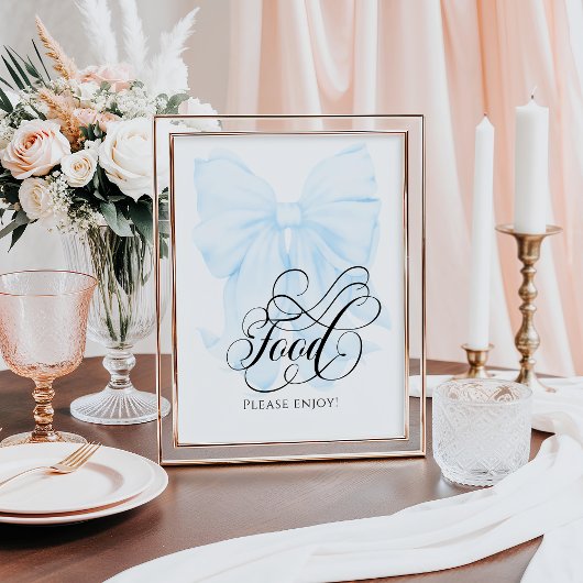 ピンクボウモダンベビーシャワー食品 ポスター