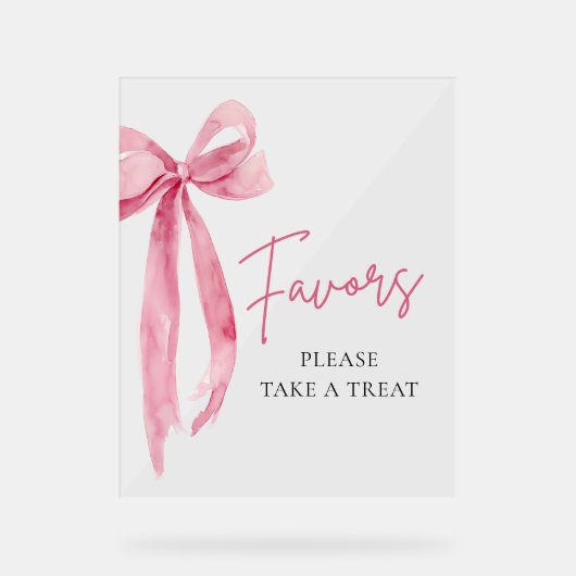 ピンクボウモダン卒業式パーティーが看板を引き立てる アクリルサイン (正面)