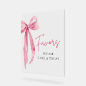 ピンクボウモダン卒業式パーティーが看板を引き立てる アクリルサイン (傾斜)