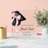 ピンクボウモダン卒業式パーティーゲストブックサイン アクリルサイン (ウェディング)