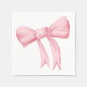 ピンクボウモノグラムナ名門私立校風のプキン スタンダードカクテルナプキン (正面)