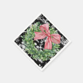 ピンクボウモノグラムナ名門私立校風のプキン スタンダードカクテルナプキン (角)