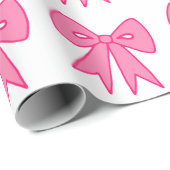 ピンクボウラッピング紙 ラッピングペーパー (ロールコーナー)