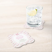 ピンクボウラブシャックガールベビーシャワー ペーパーコースター (インサイチュ)