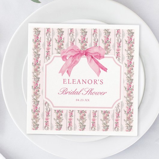 ピンクボウラブシャックフィアンセブライダルシャワーウィブズ スタンダードカクテルナプキン