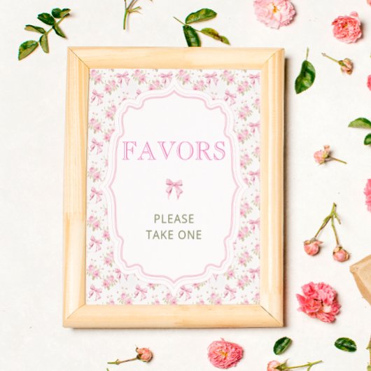 ピンクボウラブシャックベビーエレガントシャワーの好意 ポスター