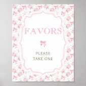 ピンクボウラブシャックベビーエレガントシャワーの好意 ポスター (正面)