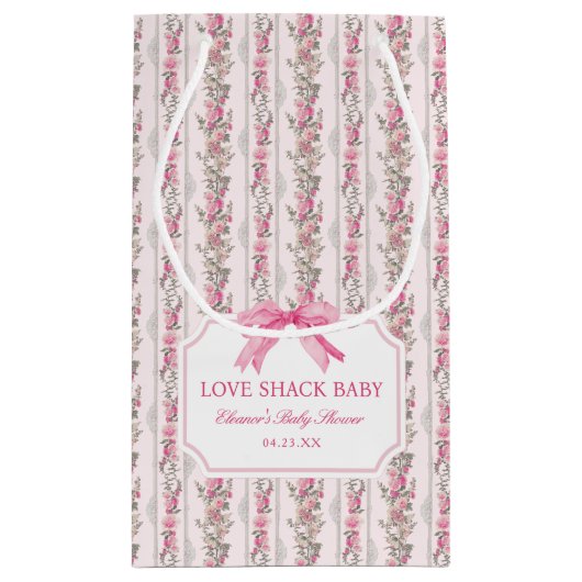 ピンクボウラブシャックベビーシャワースモール抱き枕 スモールペーパーバッグ (裏面)