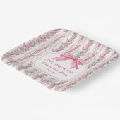 ピンクボウラブシャックベビーシャワー ペーパープレート (傾斜あり)