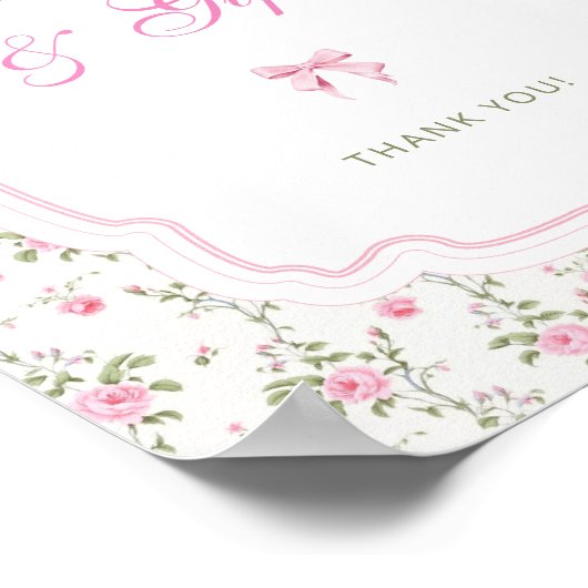 ピンクボウラブシャックヴィンテージカードとギフト ポスター (角)