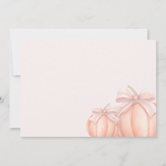 ピンクボウリトルカボチャ誕生日写真招待状 招待状 (裏面)