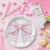 ピンクボウリトルブベビーシャワー紙プレート ペーパープレート (パーティー)