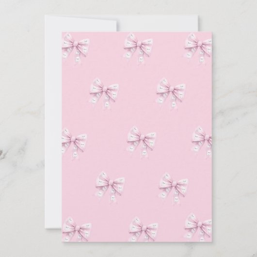 ピンクボウリトルブー幽霊ベビーシャワー招待状 招待状 (裏面)