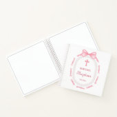 ピンクボウリボンフレームバプティスゲストブック ノートブック (内部)