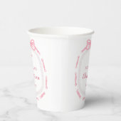 ピンクボウリボンフレームバプテスマ 紙コップ (右)