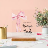 ピンクボウレシピカードブライダルシャワー アクリルサイン (ウェディング)