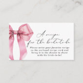 ピンクボウレシピカード挿入彼女は結び目 エンクロージャーカード (正面)