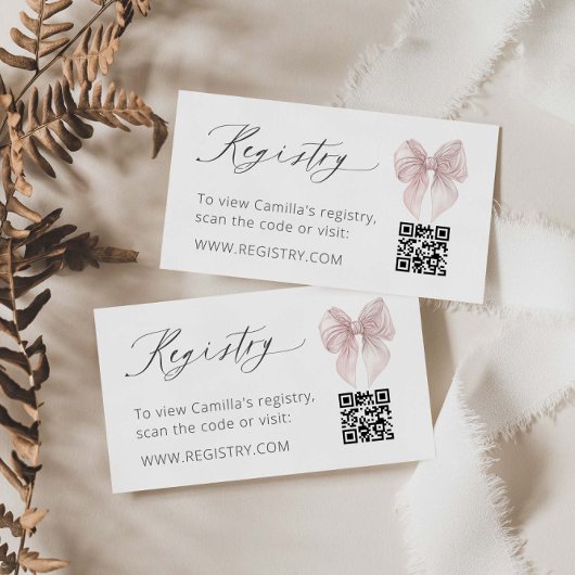 ピンクボウレジストリQRコード エンクロージャーカード