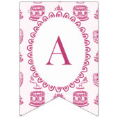 ピンクボウレトロハートコケットケーキハッピーバースデー バンティングフラッグ (第3の旗)