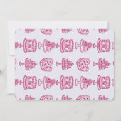 ピンクボウレトロハートコケットケーキブライダルシャワー 招待状 (裏面)