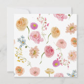 ピンクボウワイルドフラワーブライダルシャワー 招待状 (裏面)