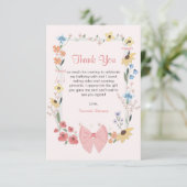 ピンクボウワイルドフラワー1st誕生日 サンキューカード (スタンド正面)