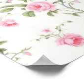 ピンクボウヴィンテージフローラベビーシャワーへようこそ ポスター (角)